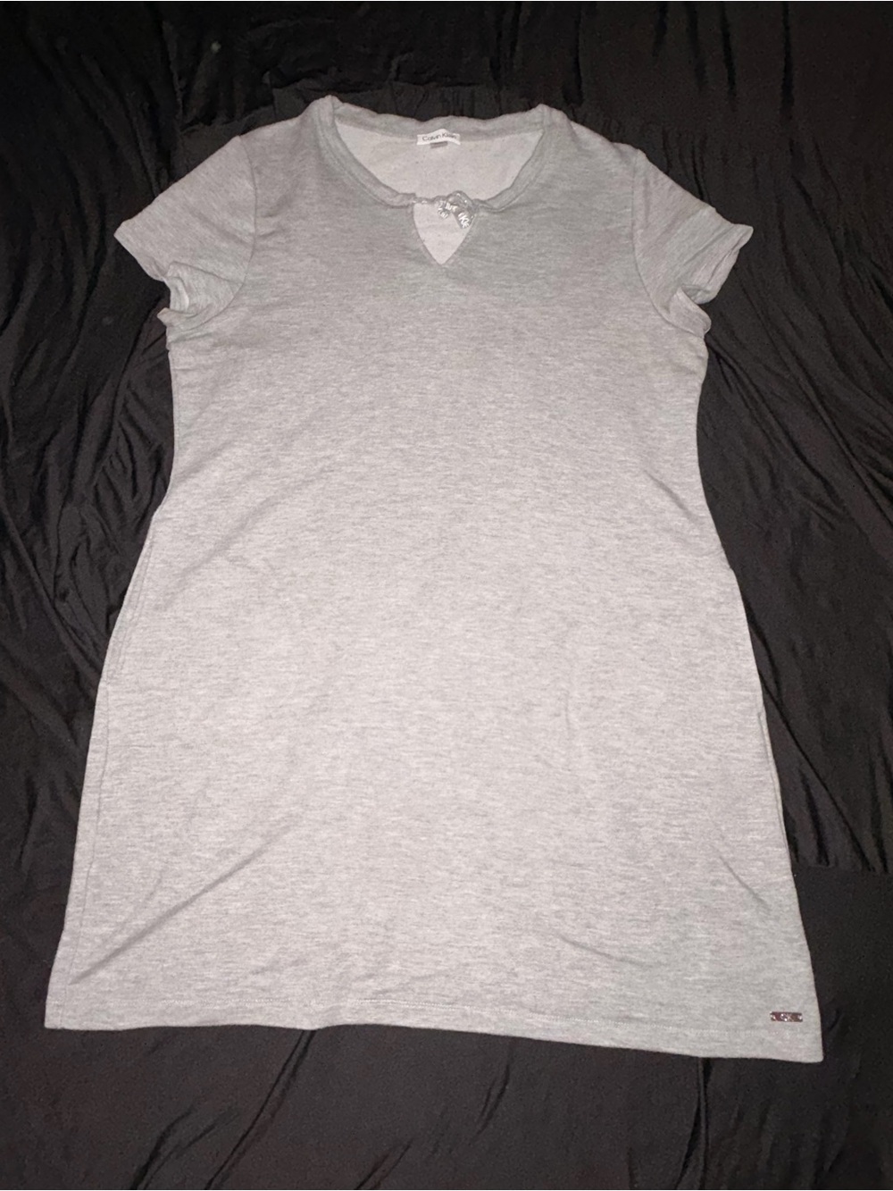Calvin Klein Casual Gray Short Sleeve Tunic Top